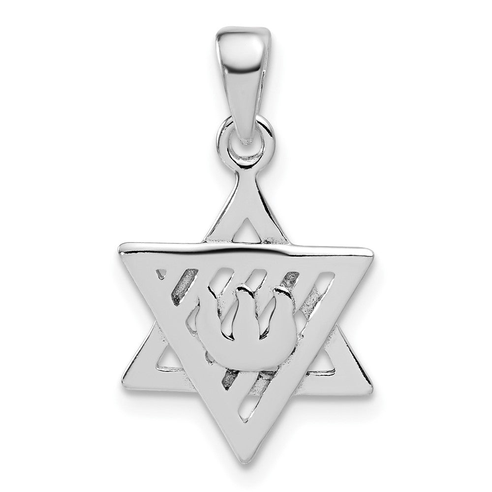 Sterling Silver Antiqued Star of David Pendant