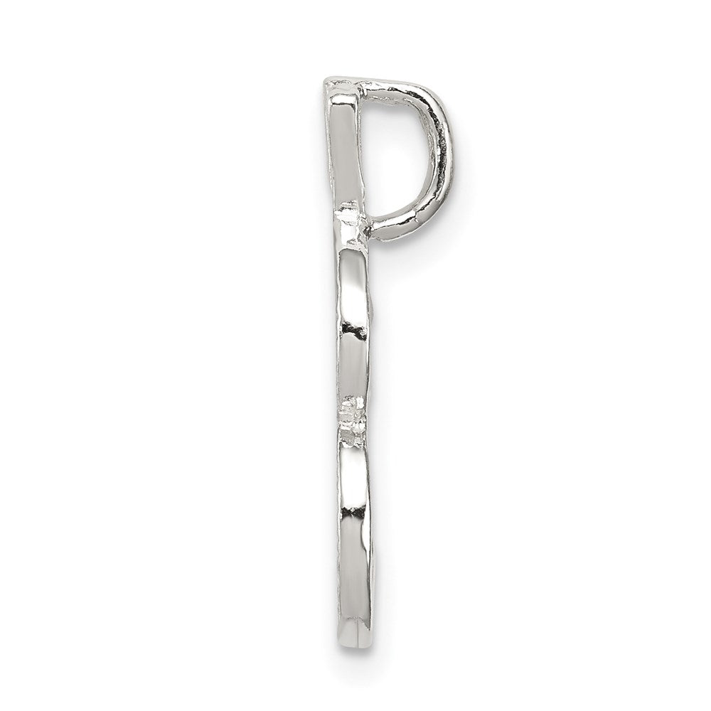 Sterling Silver Polished & Textured Letter B Initial Chain Slide