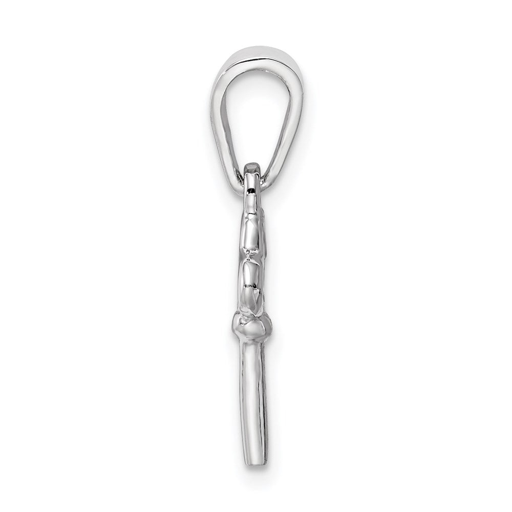 Sterling Silver Rhodium-plated Children's Key Pendant