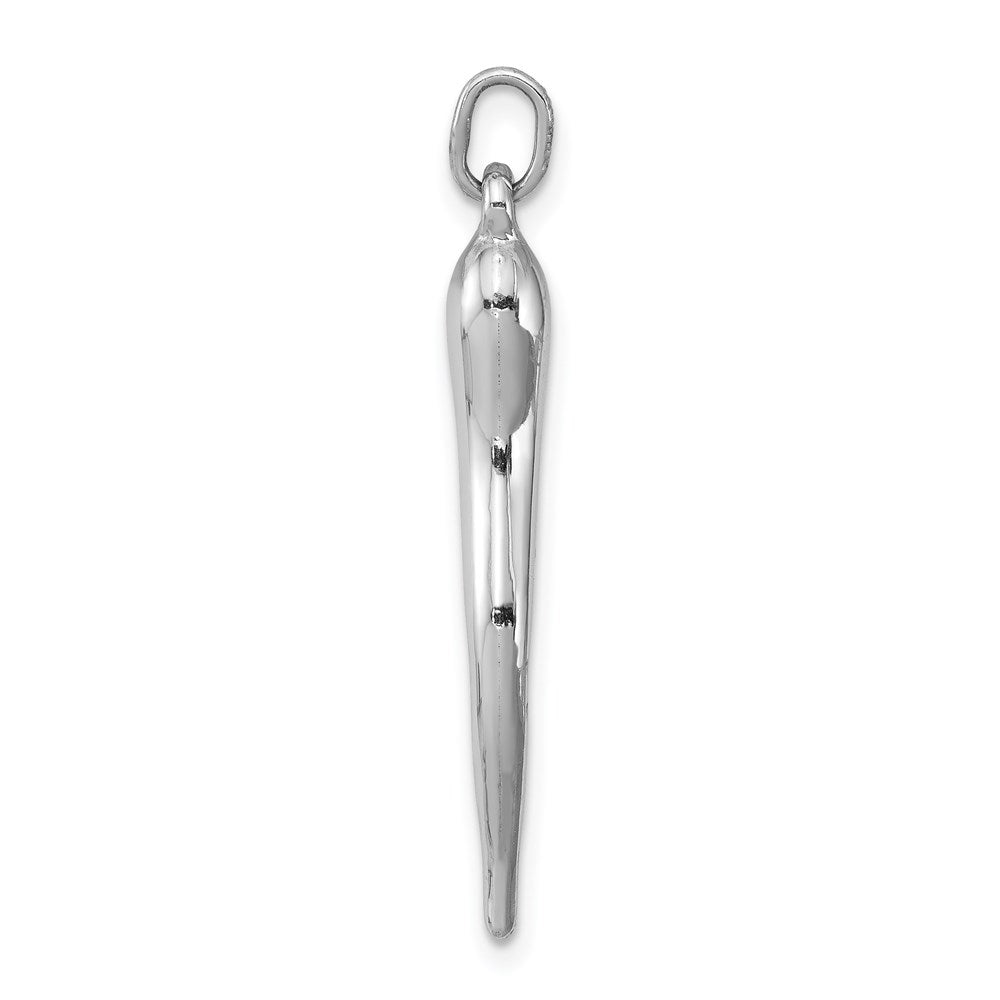 Sterling Silver Rhodium-plated Polished Italian Horn Pendant