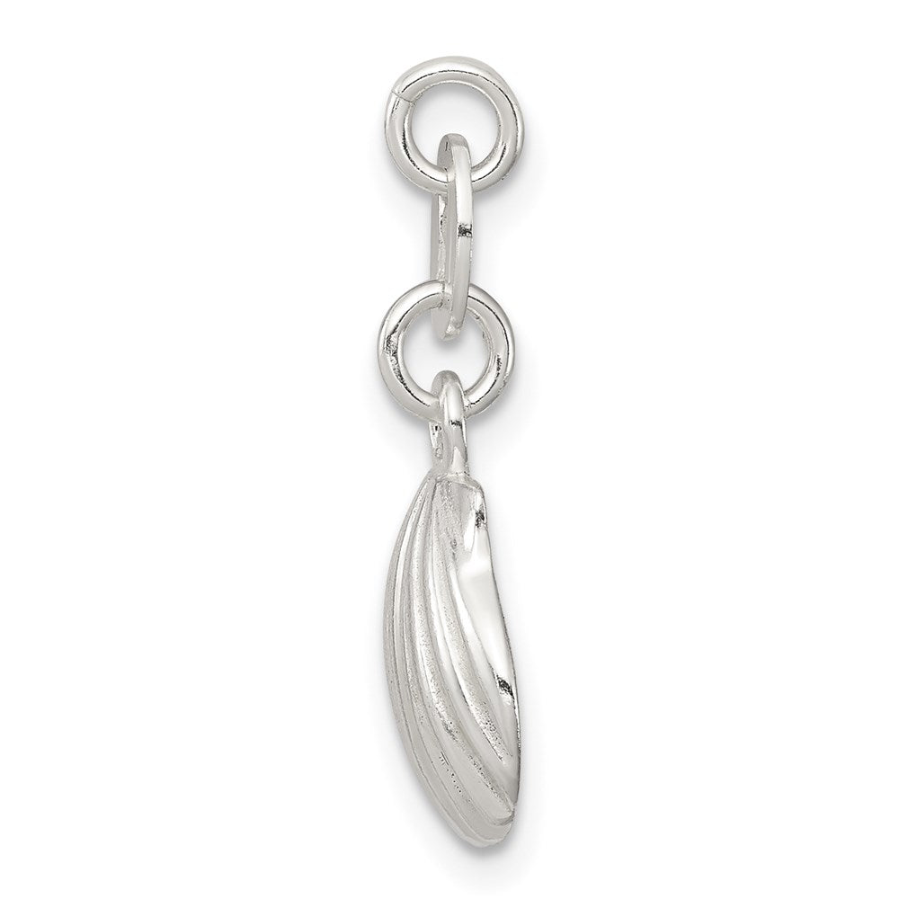 Sterling Silver Polished & Satin Seashell Charm