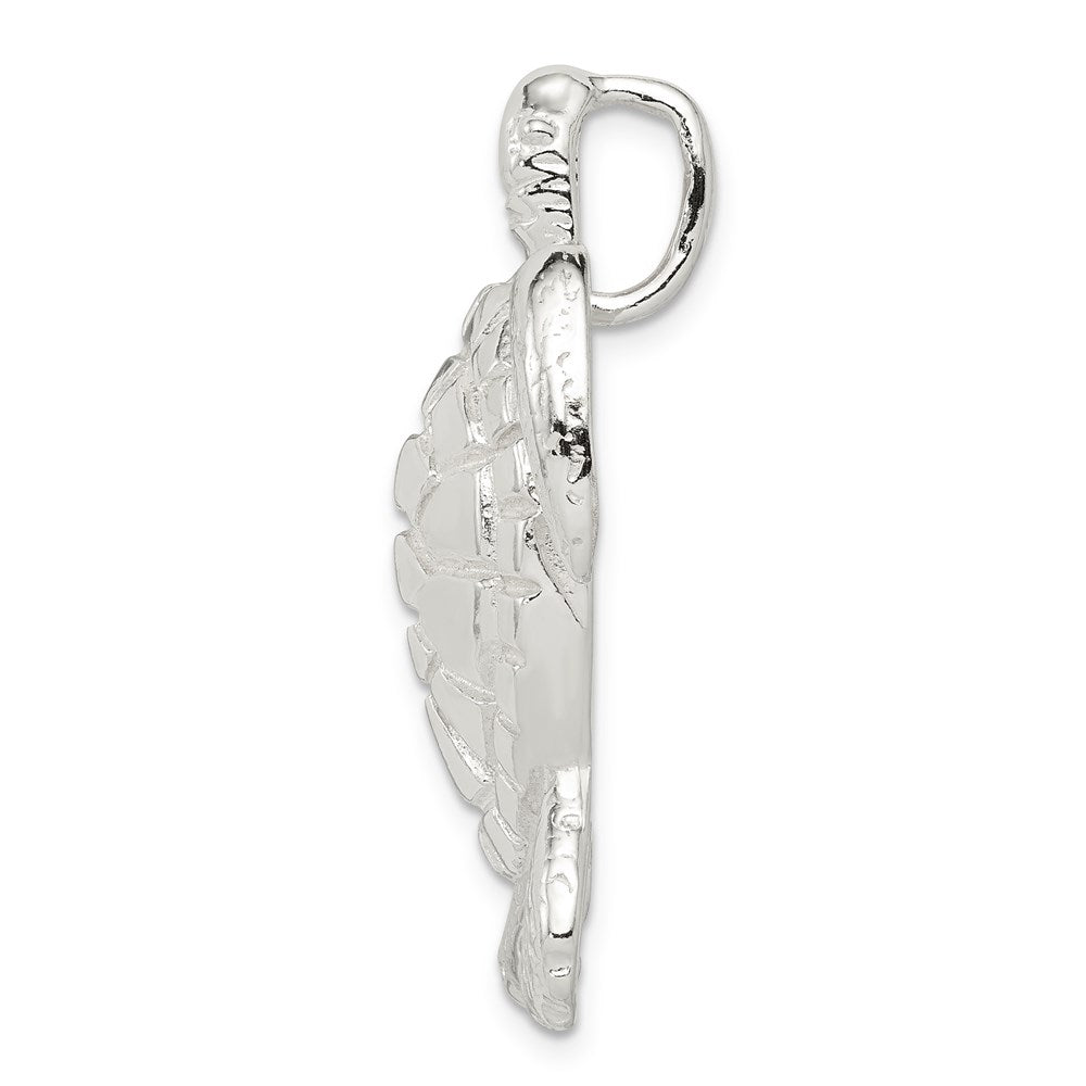 Sterling Silver Polished and Textured Large Turtle Fits up to Cubetto Slide