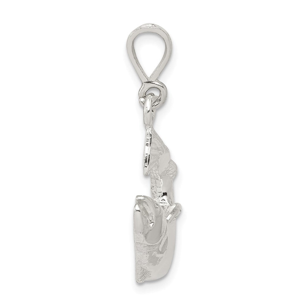 Sterling Silver Polished Salmon Pendant