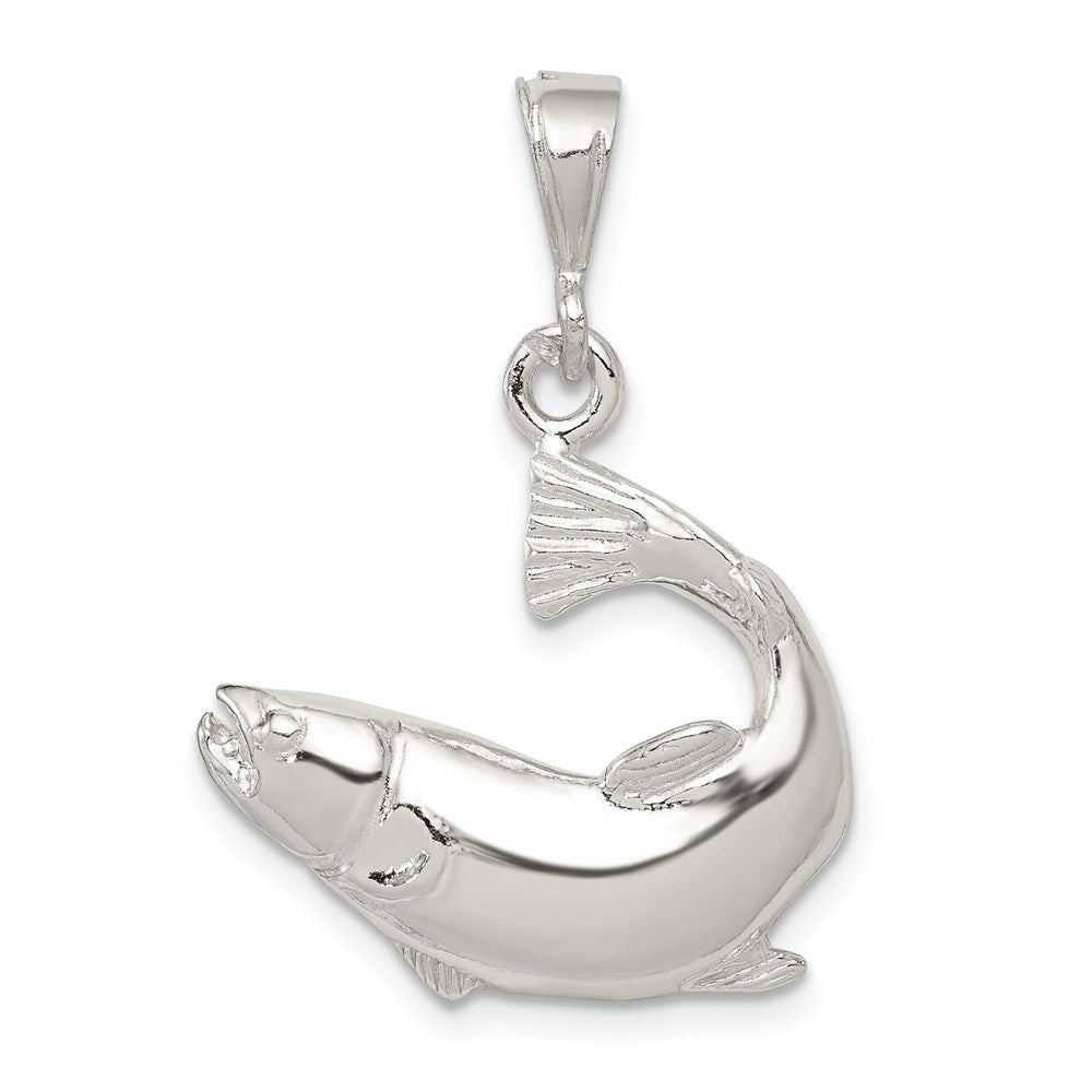 Sterling Silver Polished Salmon Pendant