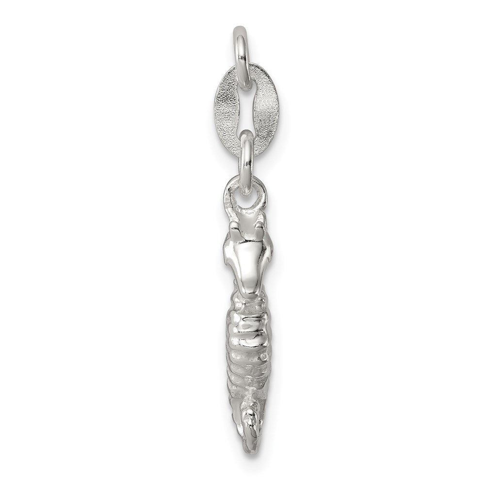 Sterling Silver Polished and Textured Seahorse Charm