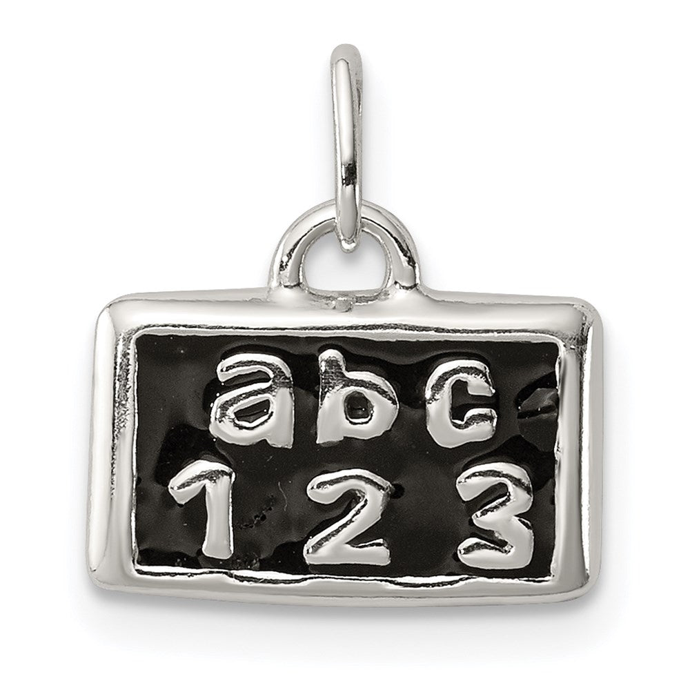 Sterling Silver Polished Enamel ABC 123 Pendant