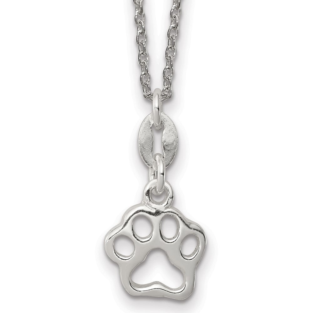 Sterling Silver Paw Print Necklace