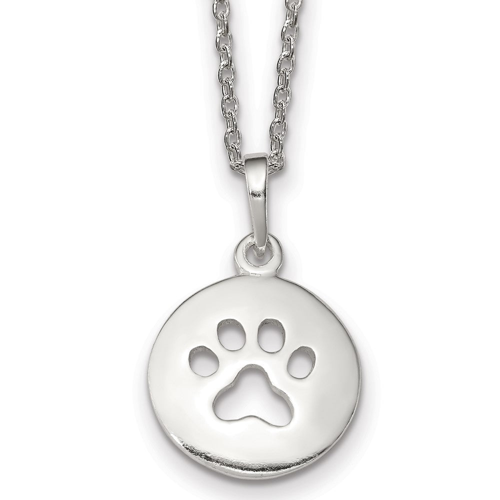 Sterling Silver Paw Print Necklace