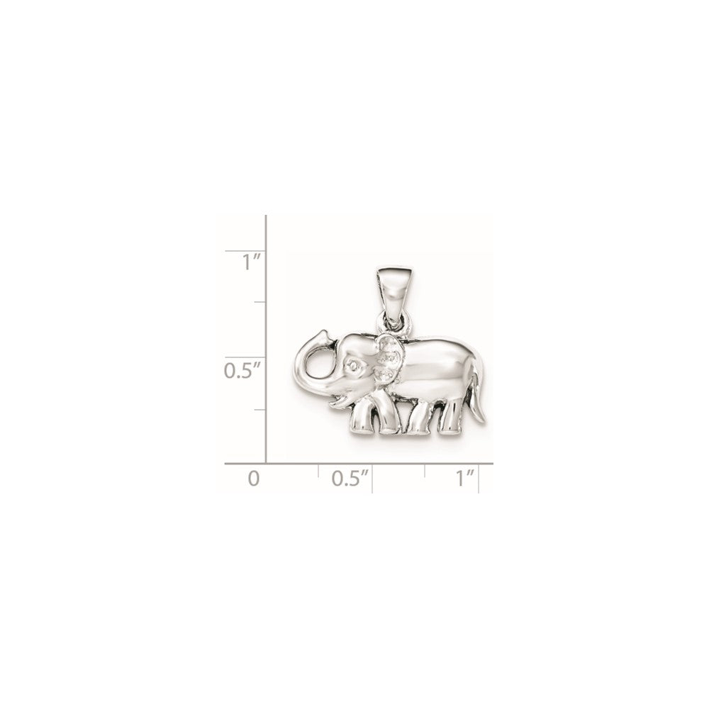 Sterling Silver Polished Elephant Pendant