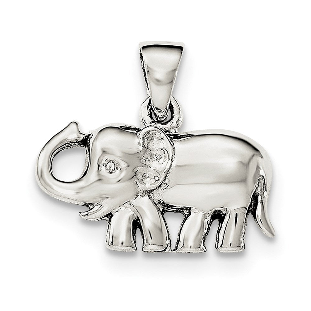 Sterling Silver Polished Elephant Pendant