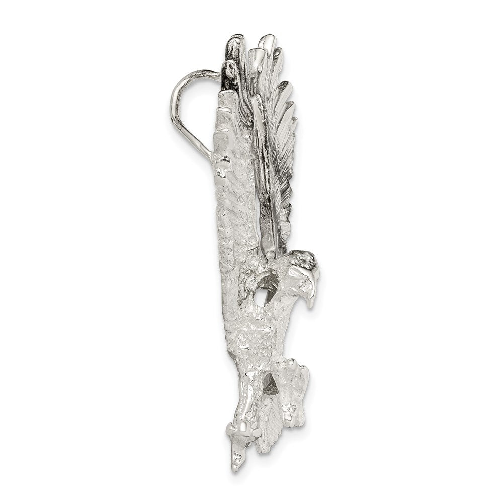 Sterling Silver Polished Textured Large Eagle Fits up to Cubetto Slide