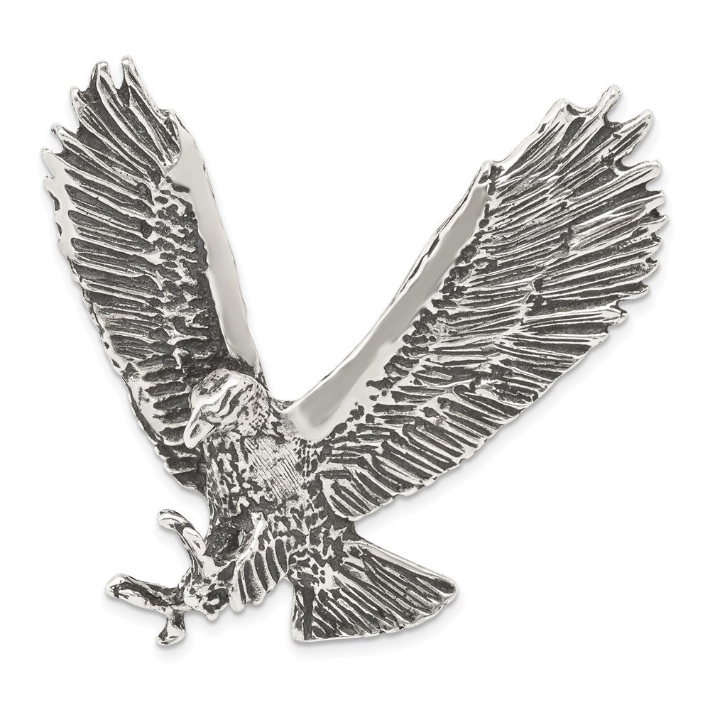 Sterling Silver Antiqued & Textured Eagle Slide