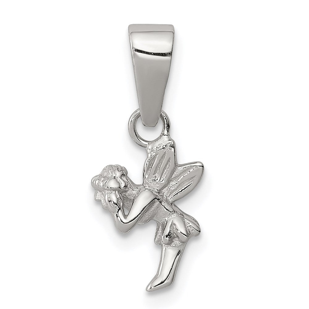 Sterling Silver Rhodium-plated Children's Fairy Pendant
