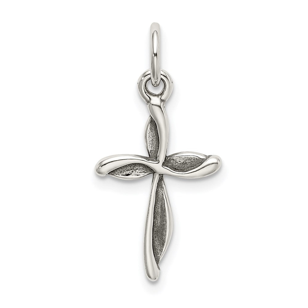 Sterling Silver Antiqued Passion Cross Charm