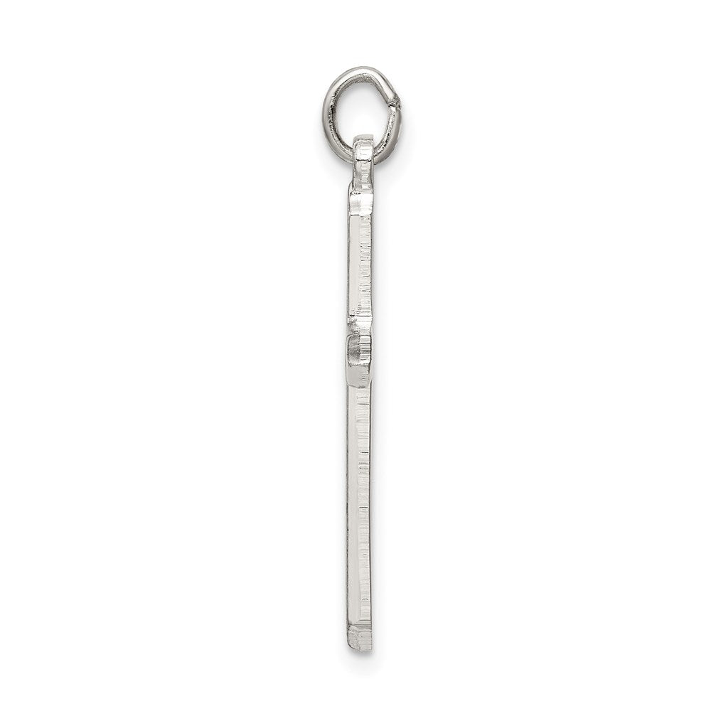 Sterling Silver Polished and Satin Cross Pendant