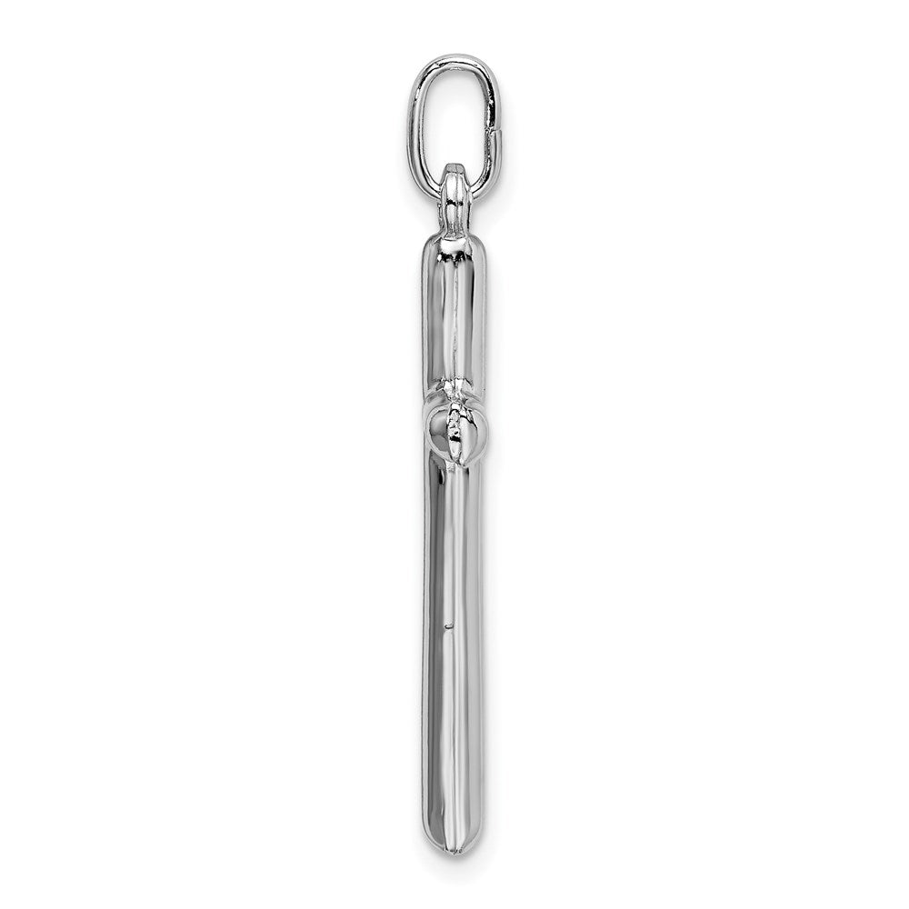 Sterling Silver Rhodium Plated Polished Cross Charm