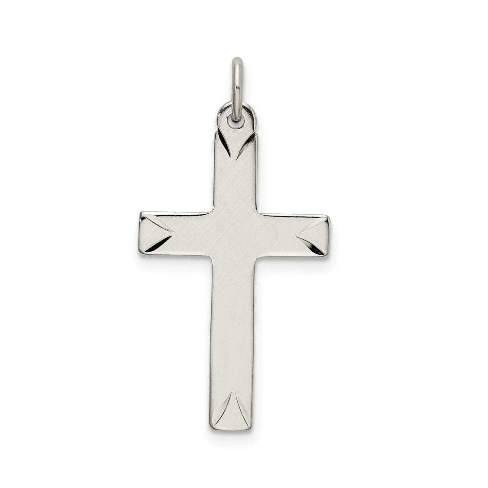 Sterling Silver Satin and D/C Cross Pendant