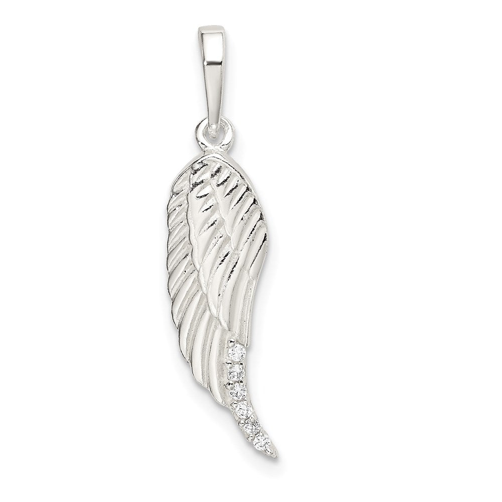 Sterling Silver Polished Wing Pendant