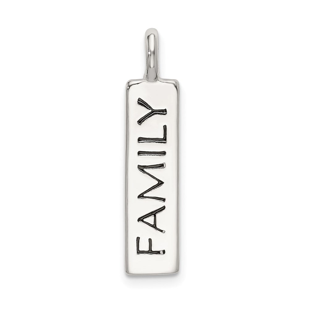 Sterling Silver Polished Enameled FAMILY Pendant