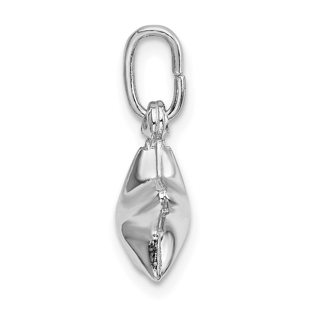 Sterling Silver Rhodium Plated Polished Puffed Star Charm