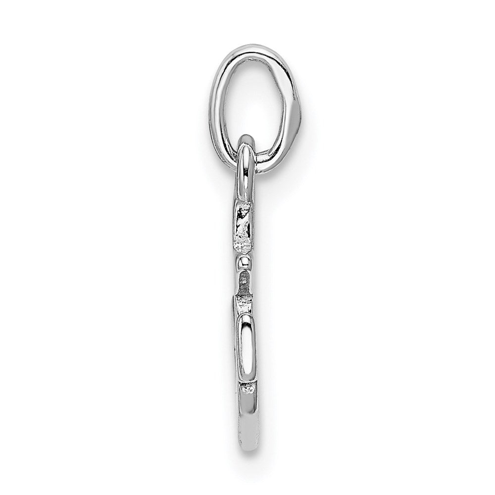 Sterling Silver Rhodium Plated Polished Anchor Charm