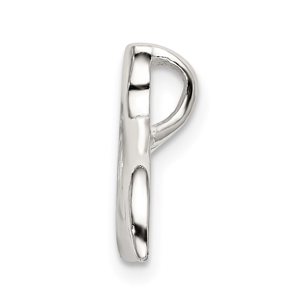 Sterling Silver Polished Filigree 3-D Whale Tail Chain Slide