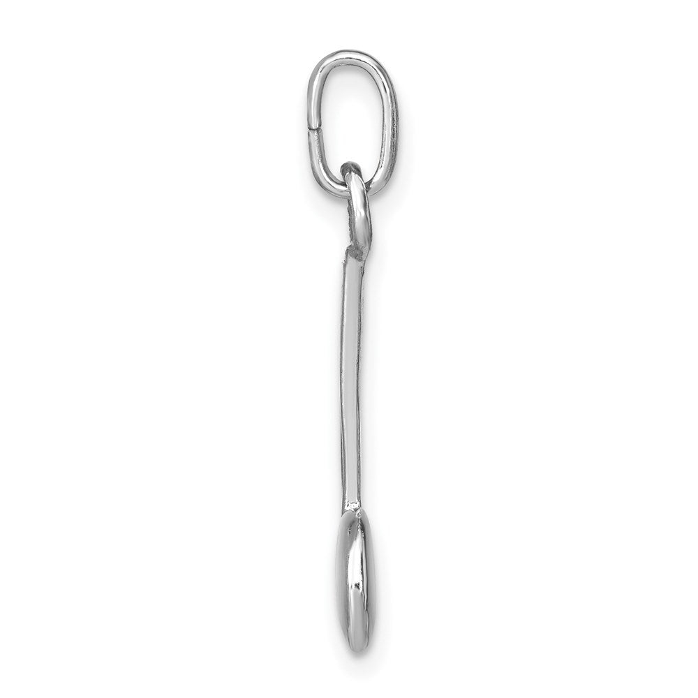 Sterling Silver Rhodium Plated Polished Music Note Charm