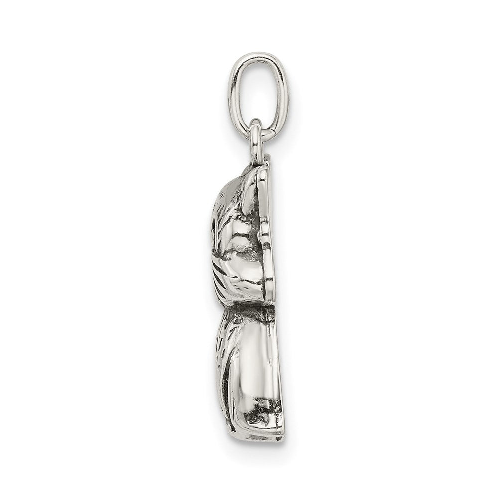 Sterling Silver Antiqued Cat Charm