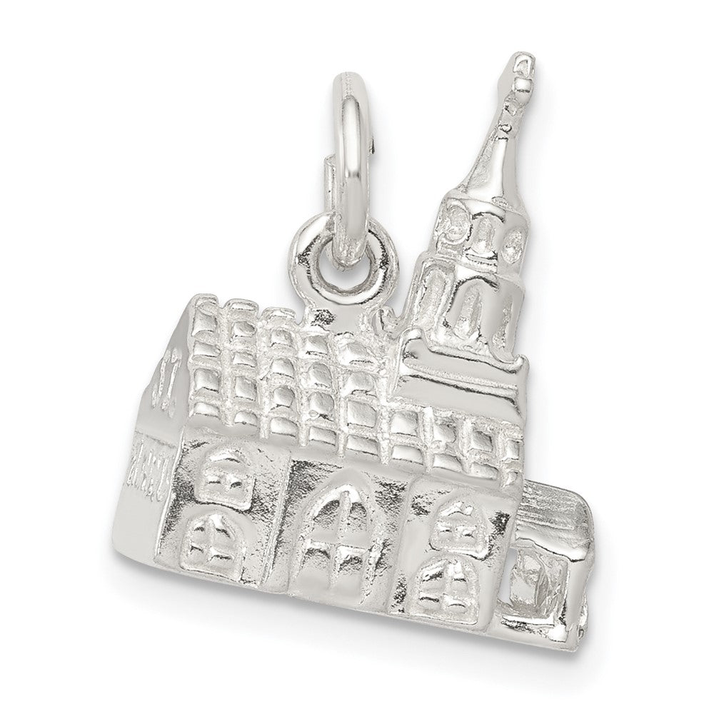 Sterling Silver 3-D Church Charm