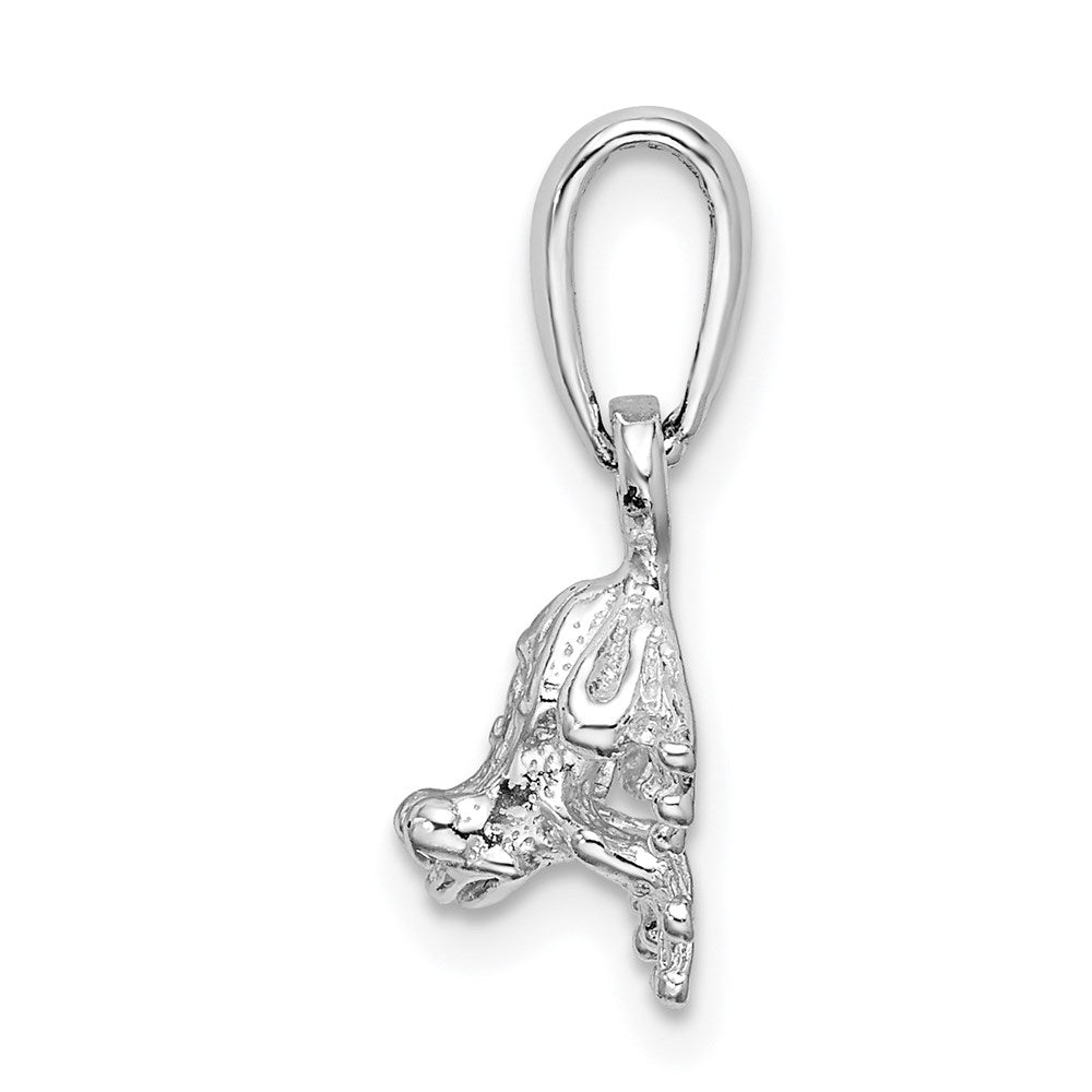 De-Ani Sterling Silver Rhodium-Plated Polished Mini Frog Pendant