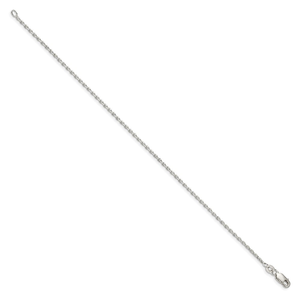 Sterling Silver Beveled Oval Cable Chain