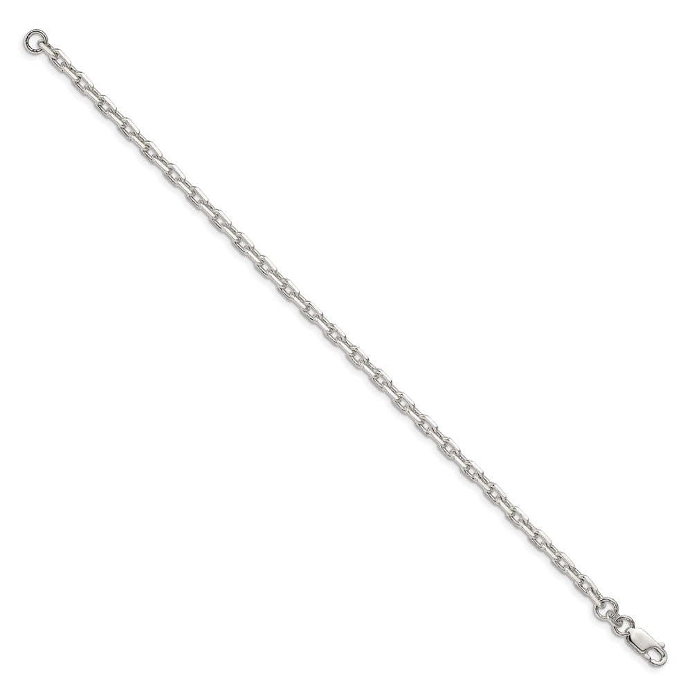 Sterling Silver Beveled Oval Cable Chain