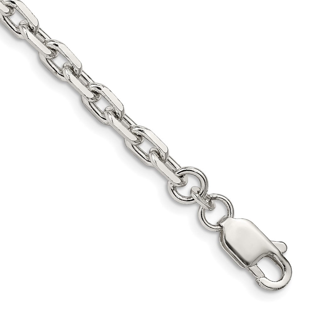 Sterling Silver Beveled Oval Cable Chain