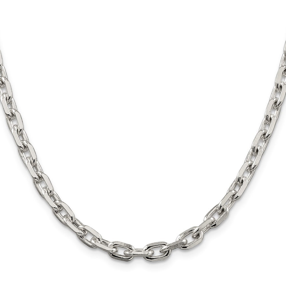 Sterling Silver Beveled Oval Cable Chain