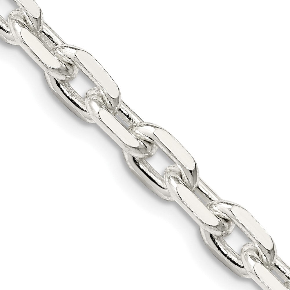 Sterling Silver Beveled Oval Cable Chain