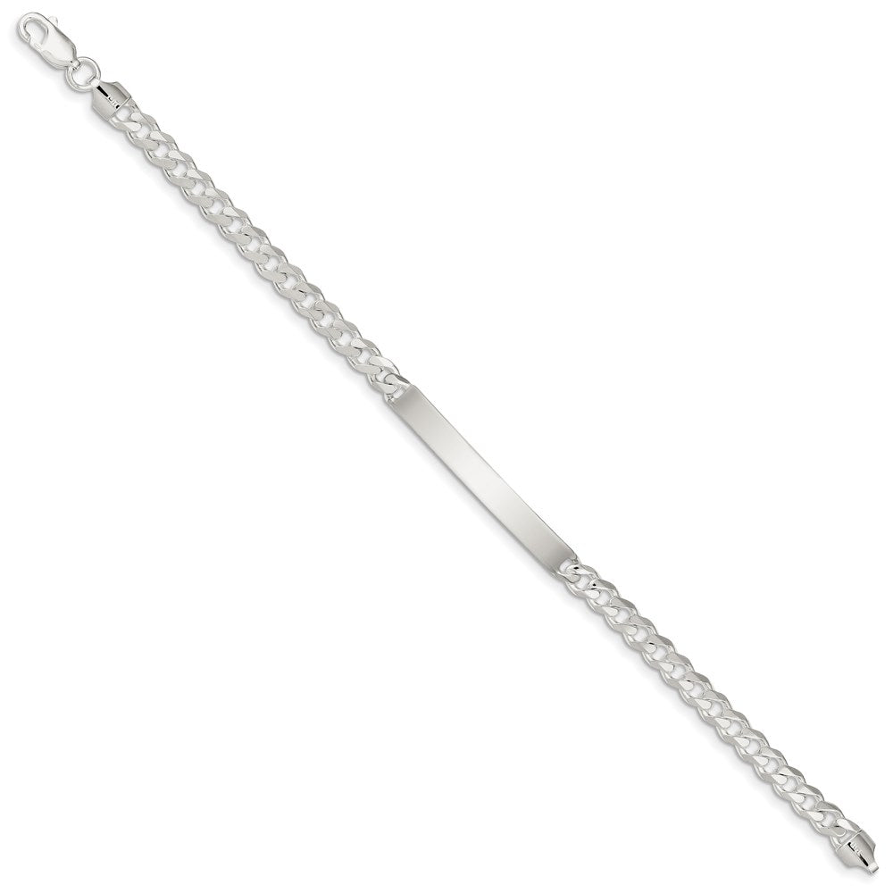 Sterling Silver Polished Engravable Curb Link 41x Plate ID Bracelet