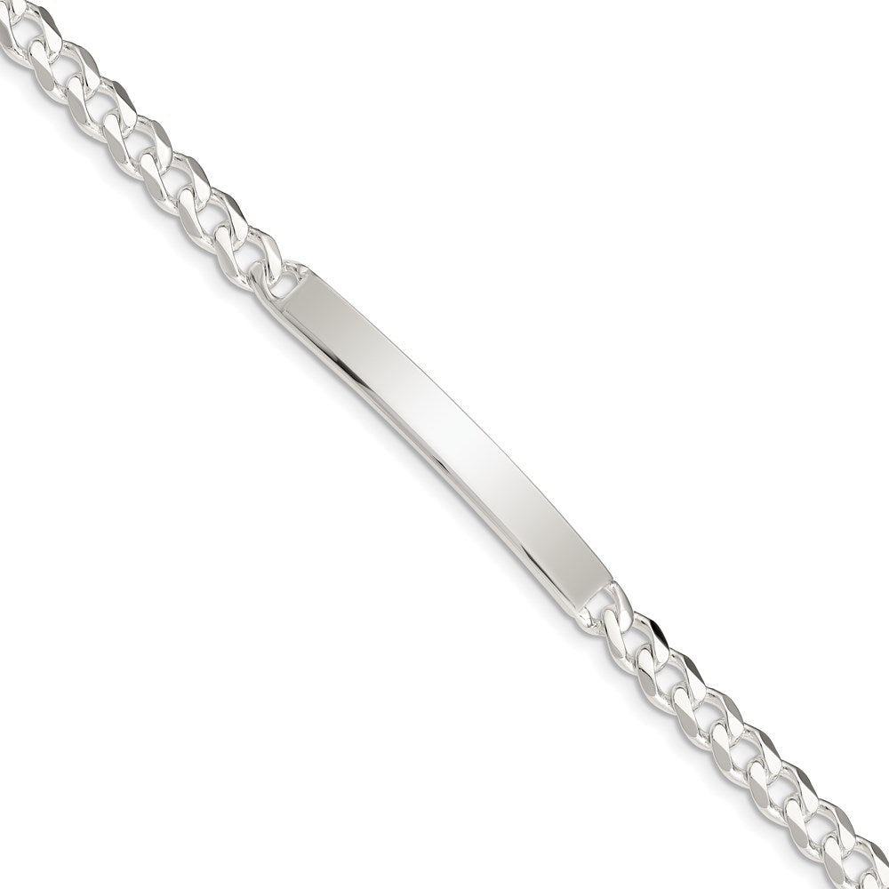 Sterling Silver Polished Engravable Curb Link 41x Plate ID Bracelet