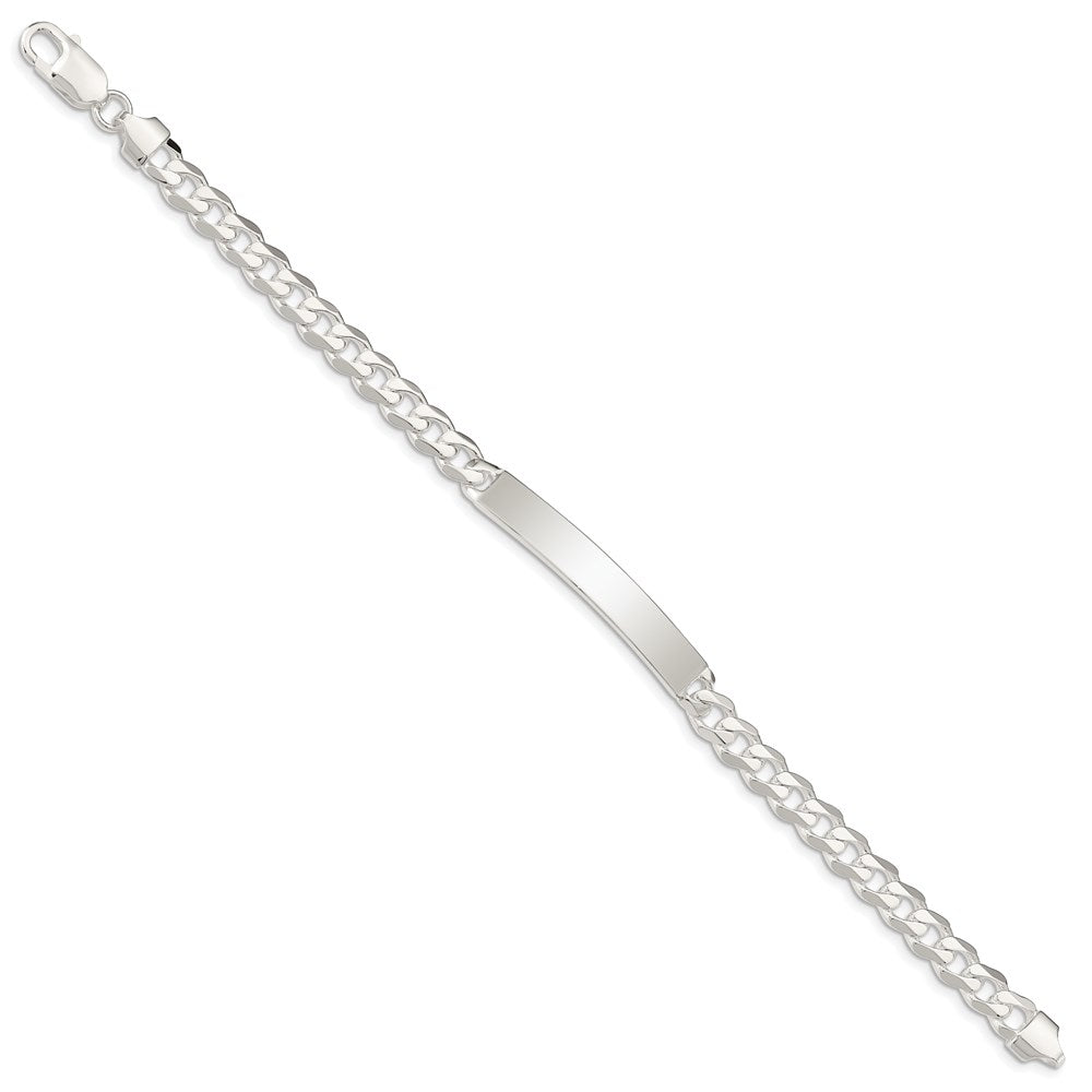 Sterling Silver Polished Engravable Curb Link 40x Plate ID Bracelet