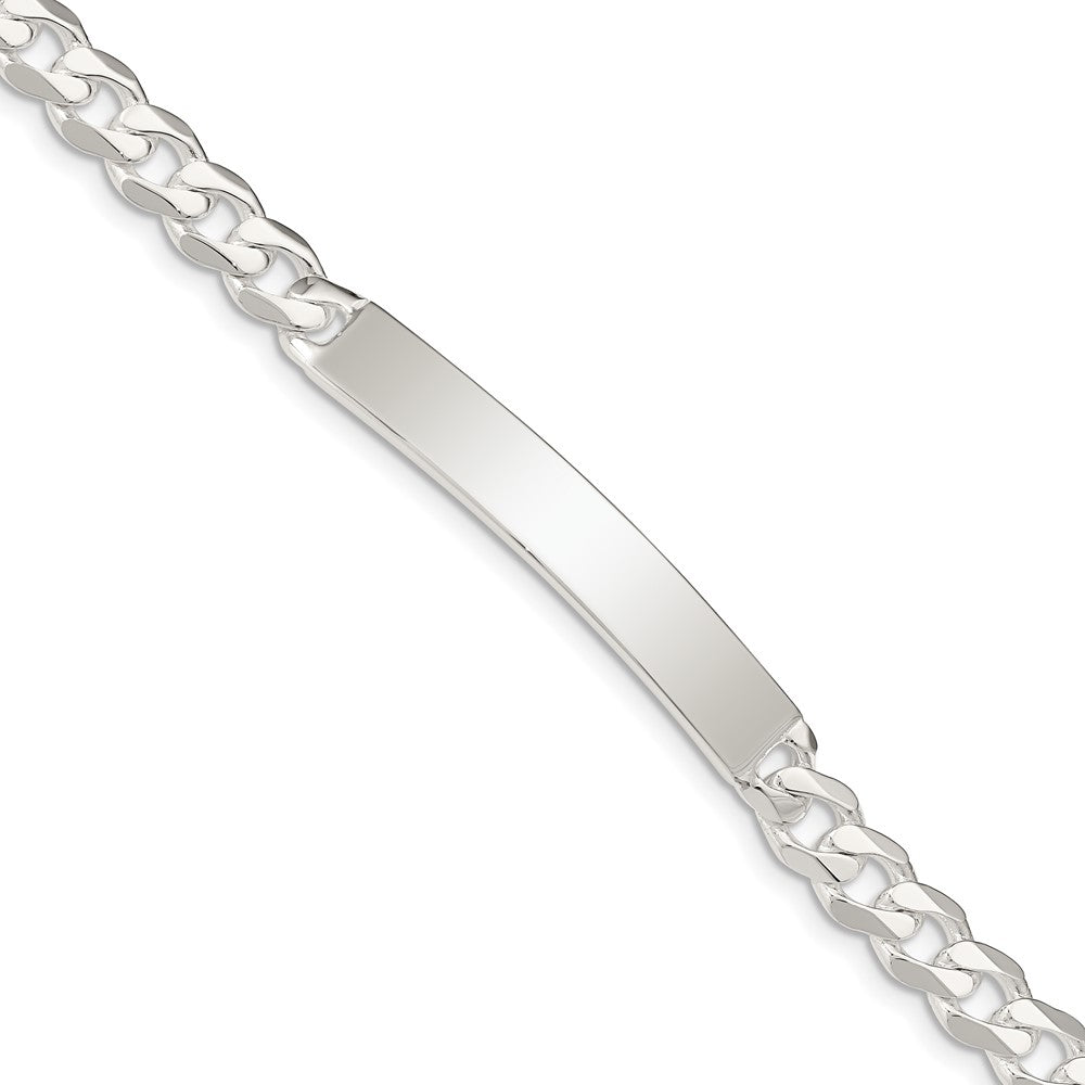Sterling Silver Polished Engravable Curb Link 40x Plate ID Bracelet