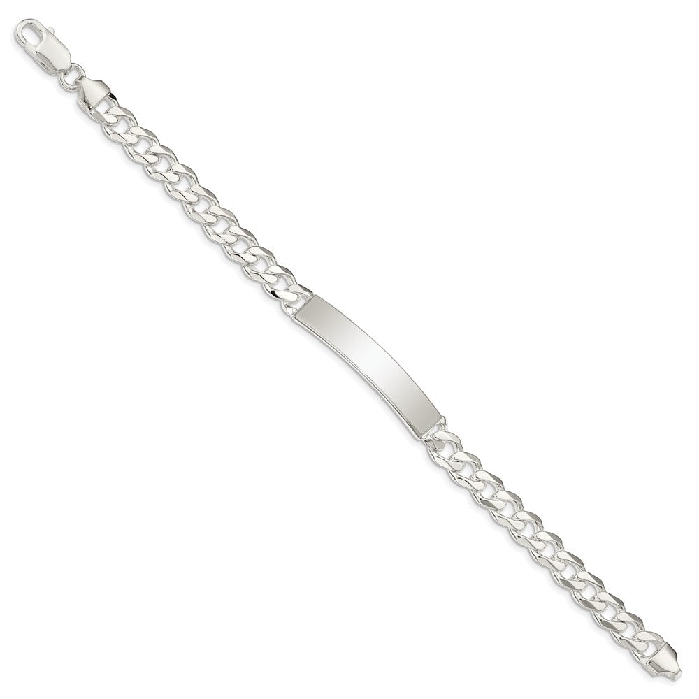 Sterling Silver Polished Engravable Curb Link 40x Plate ID Bracelet