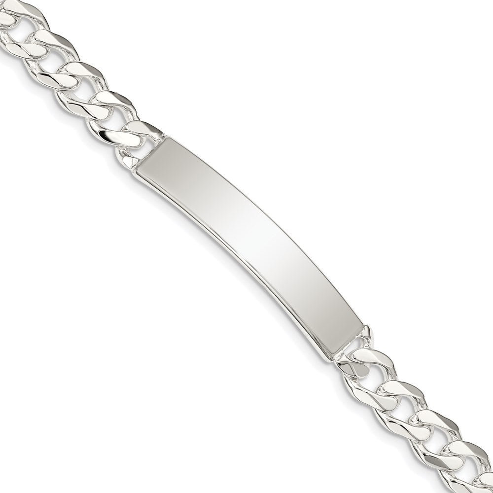 Sterling Silver Polished Engravable Curb Link 40x Plate ID Bracelet