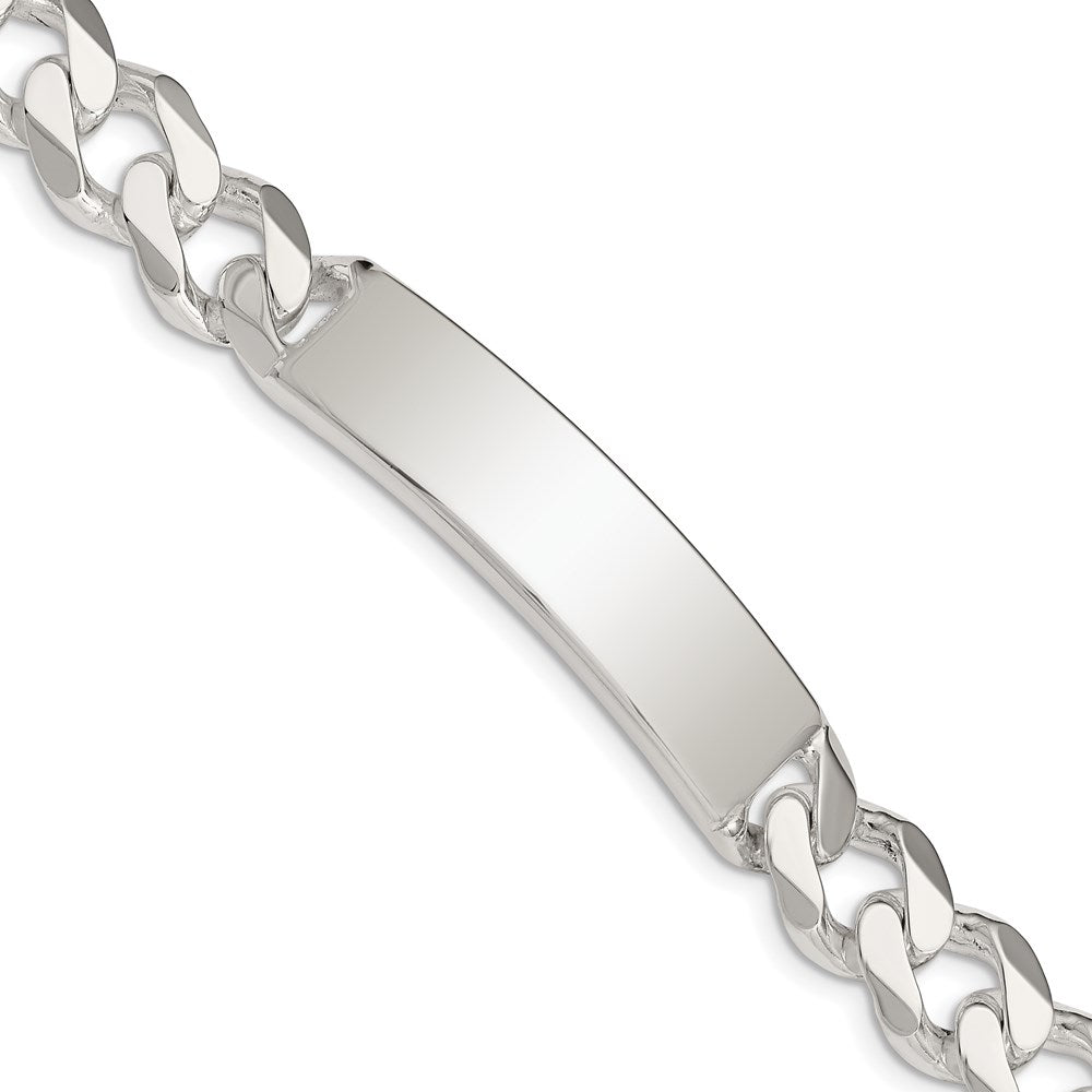 Sterling Silver Polished Engravable Curb Link 42x Plate ID Bracelet