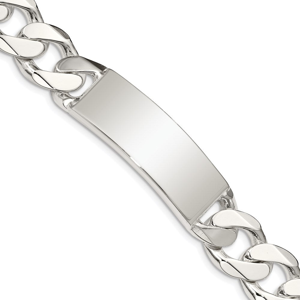 Sterling Silver Polished Engravable Curb Link 40x Plate ID Bracelet