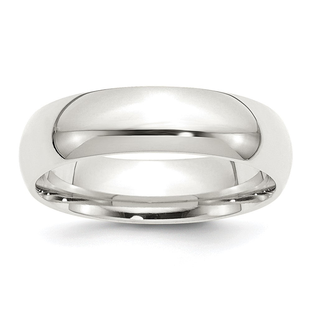 Sterling Silver Rhodium-plated Comfort Fit Band