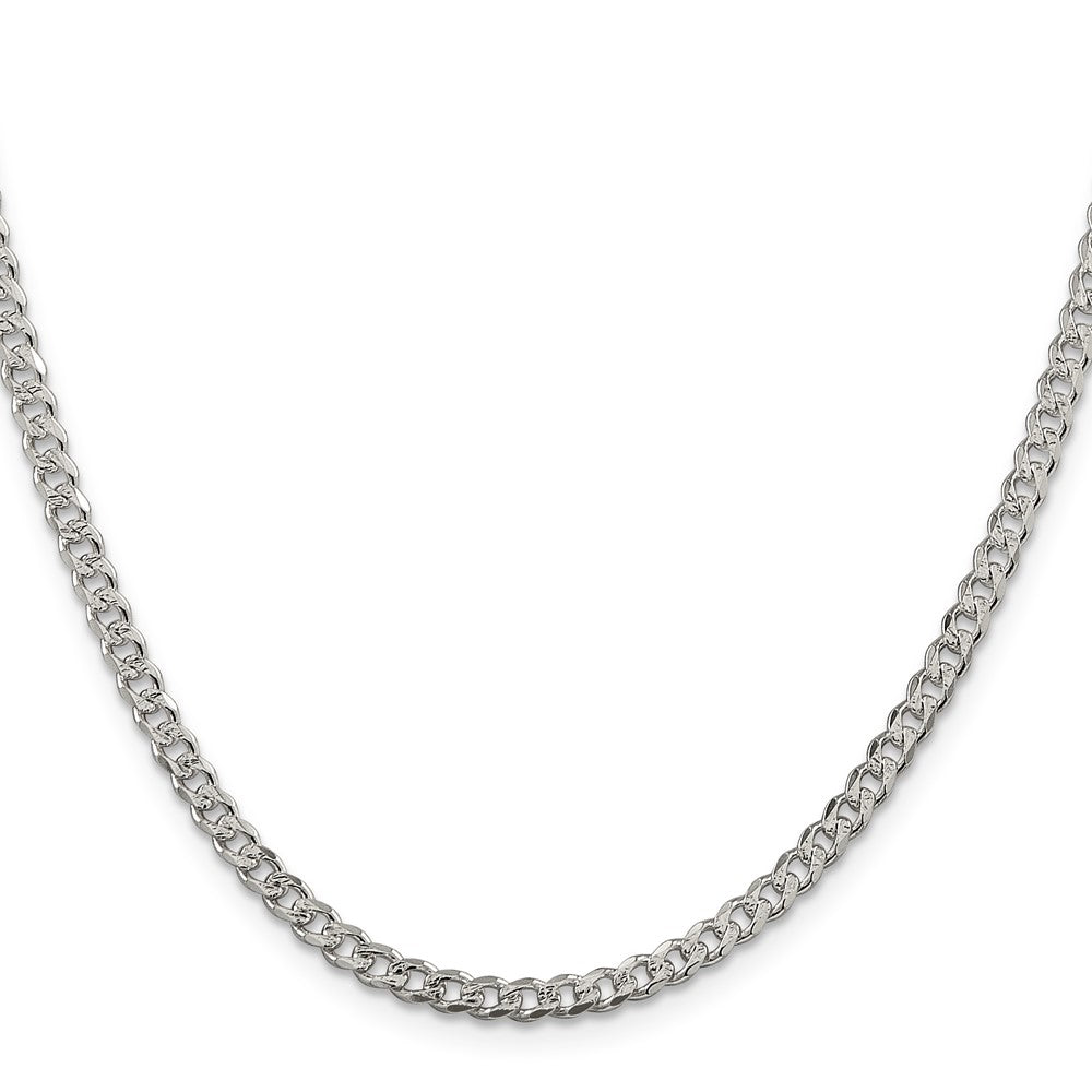 Sterling Silver Pav Curb Chain