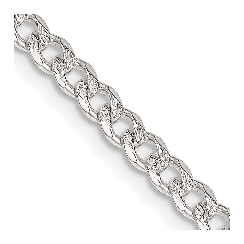 Sterling Silver Pav Curb Chain