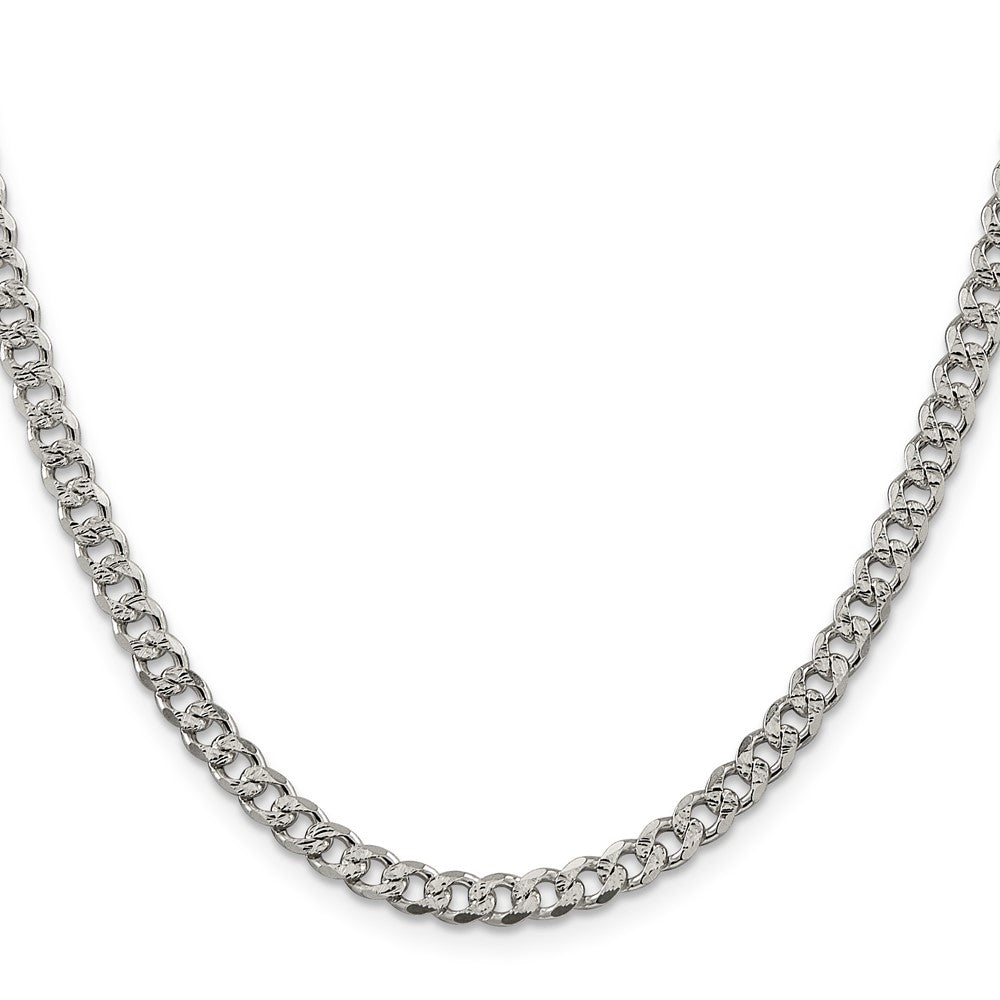 Sterling Silver Pav Curb Chain
