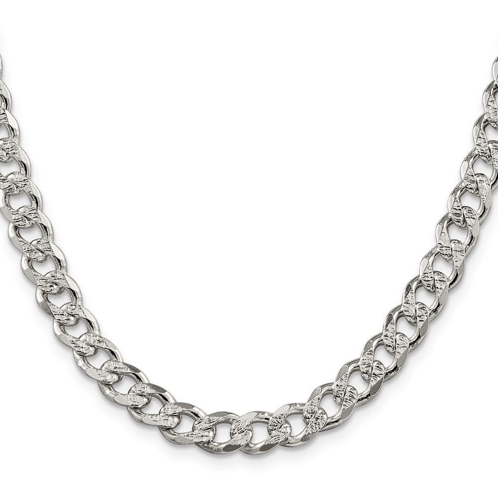 Sterling Silver Pav Curb Chain
