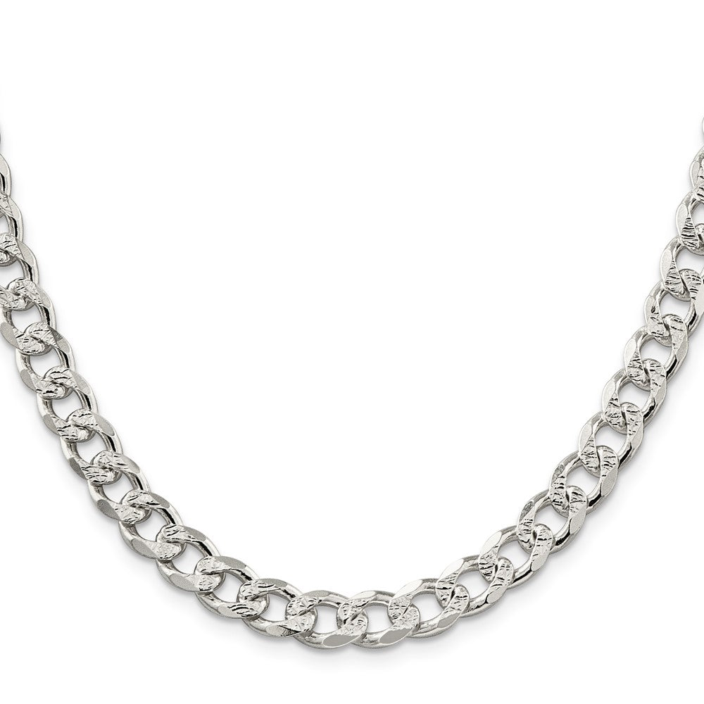 Sterling Silver Pav Curb Chain