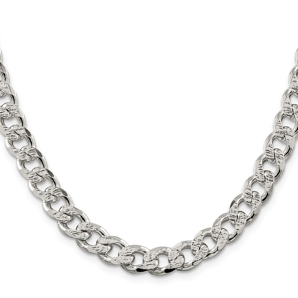 Sterling Silver Pav Curb Chain